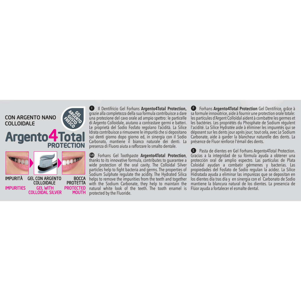 Pasta dental de plata coloidal, 75 ml