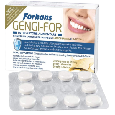 Forhans, Compresse Orosolubili con Lattoferrina e D-Biotina, GENGI-FOR