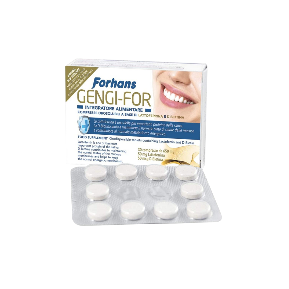 Forhans, Compresse Orosolubili con Lattoferrina e D-Biotina, GENGI-FOR