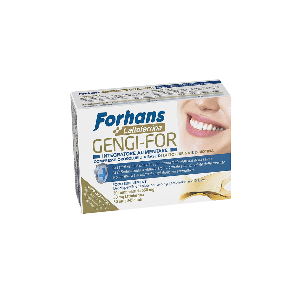 Forhans, Compresse Orosolubili con Lattoferrina e D-Biotina, GENGI-FOR