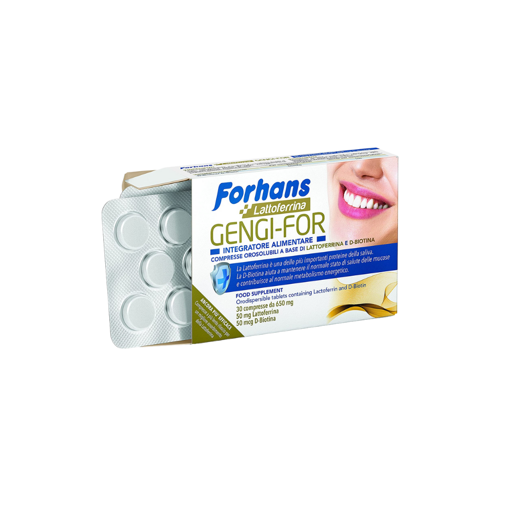 Forhans, Compresse Orosolubili con Lattoferrina e D-Biotina, GENGI-FOR