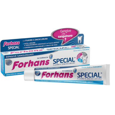 Forhans, Dentifricio con Zinco Cloruro per uso quotidiano, SPECIAL Forhans, Dentifricio con Zinco Cloruro per uso quotidiano, SPECIAL