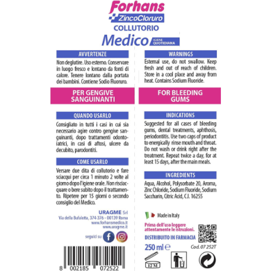 Forhans, Collutorio con Zinco Cloruro, uso Quotidiano, MEDICO