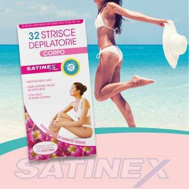 Satinex Plus Bandas depilatorias para cuerpo, 32 piezas Satinex Plus Bandas depilatorias para cuerpo, 32 piezas