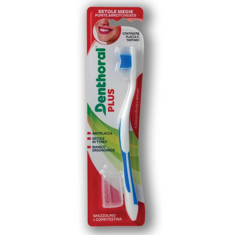 Cepillo dental Plus antiplaca con tapa protector