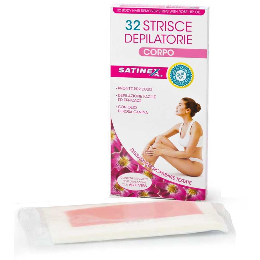 Satinex Plus Bandas depilatorias para cuerpo, 32 piezas
