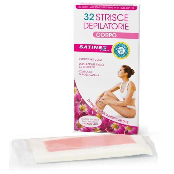 Satinex, 32 Strisce Depilatorie Corpo Satinex, 32 Strisce Depilatorie Corpo