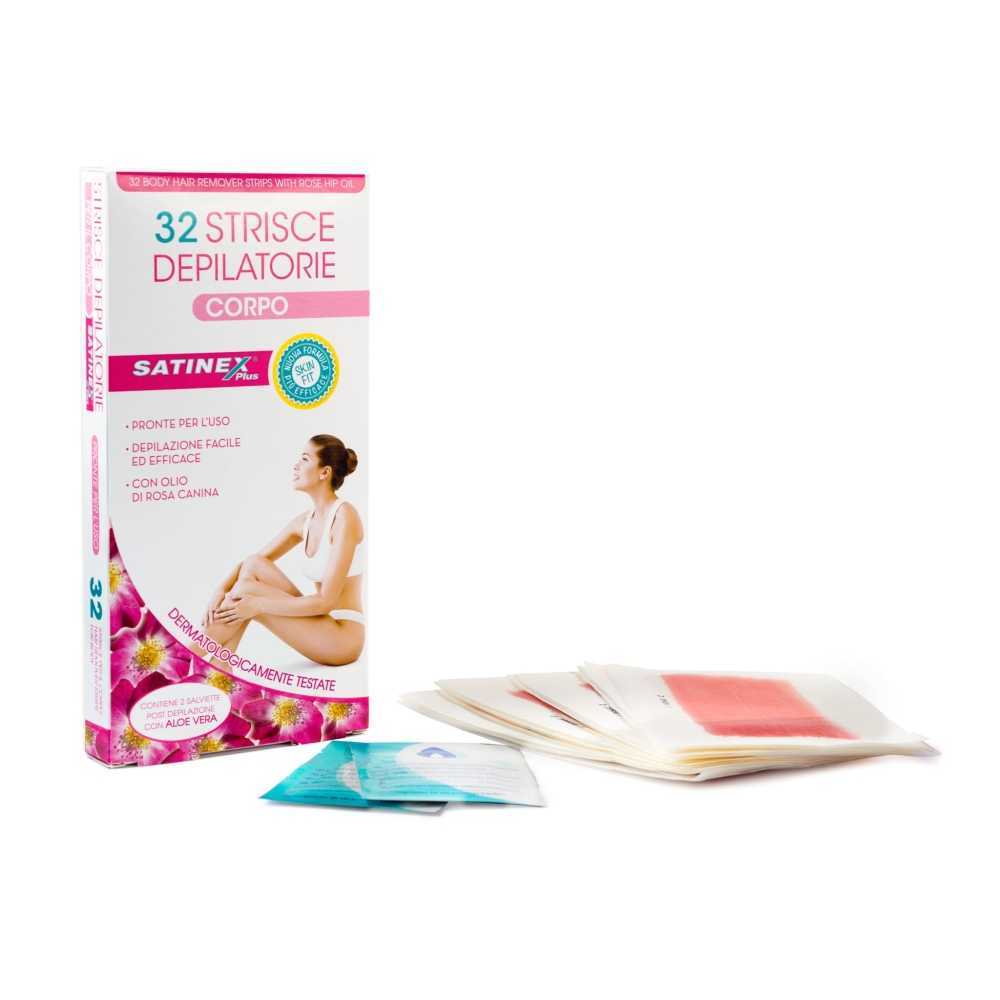 Satinex Plus Bandas depilatorias para cuerpo, 32 piezas