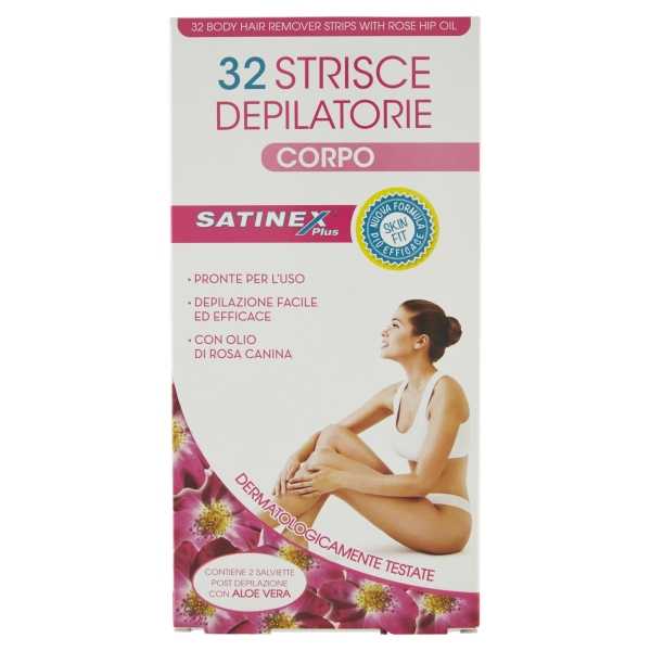 Satinex Plus Bandas depilatorias para cuerpo, 32 piezas