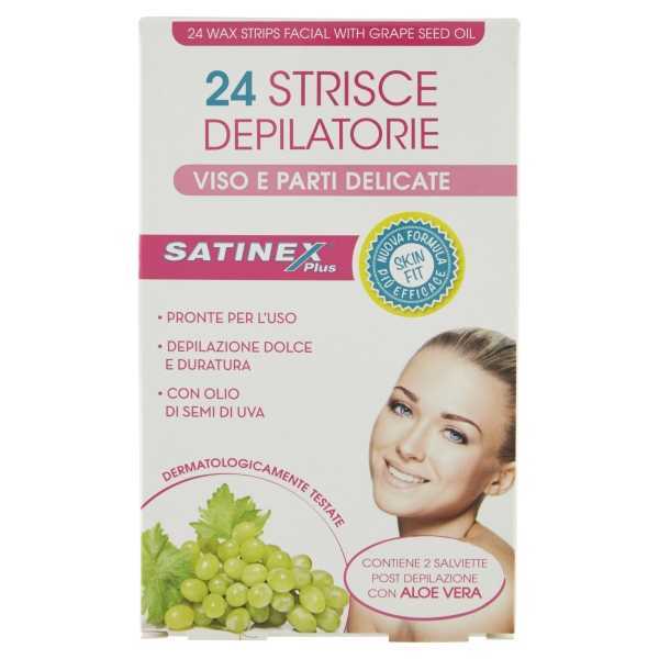Satinex, 24 Strisce Depilatorie Viso e Parti Delicate Satinex, 24 Strisce Depilatorie Viso e Parti Delicate
