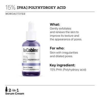 LaCabine, Crema-Siero Esfoliante, 15% PHA POLYHYDROXY ACID