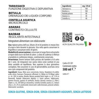 copy of Drenante 5 Azioni con Baobab - Sabor Piña, 500 ml