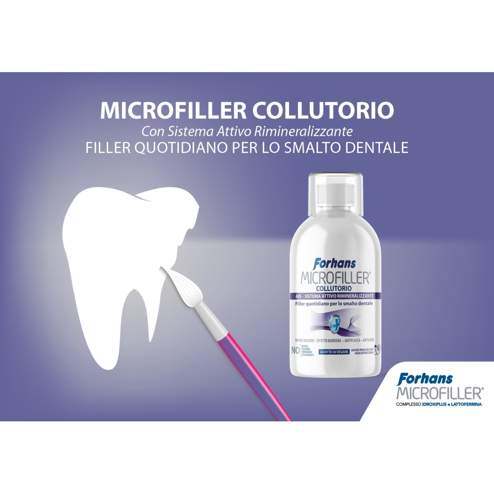 Collutorio Microfiller, Remineralizzante, Filler Quotidiano per lo Smalto Dentale, 500ml