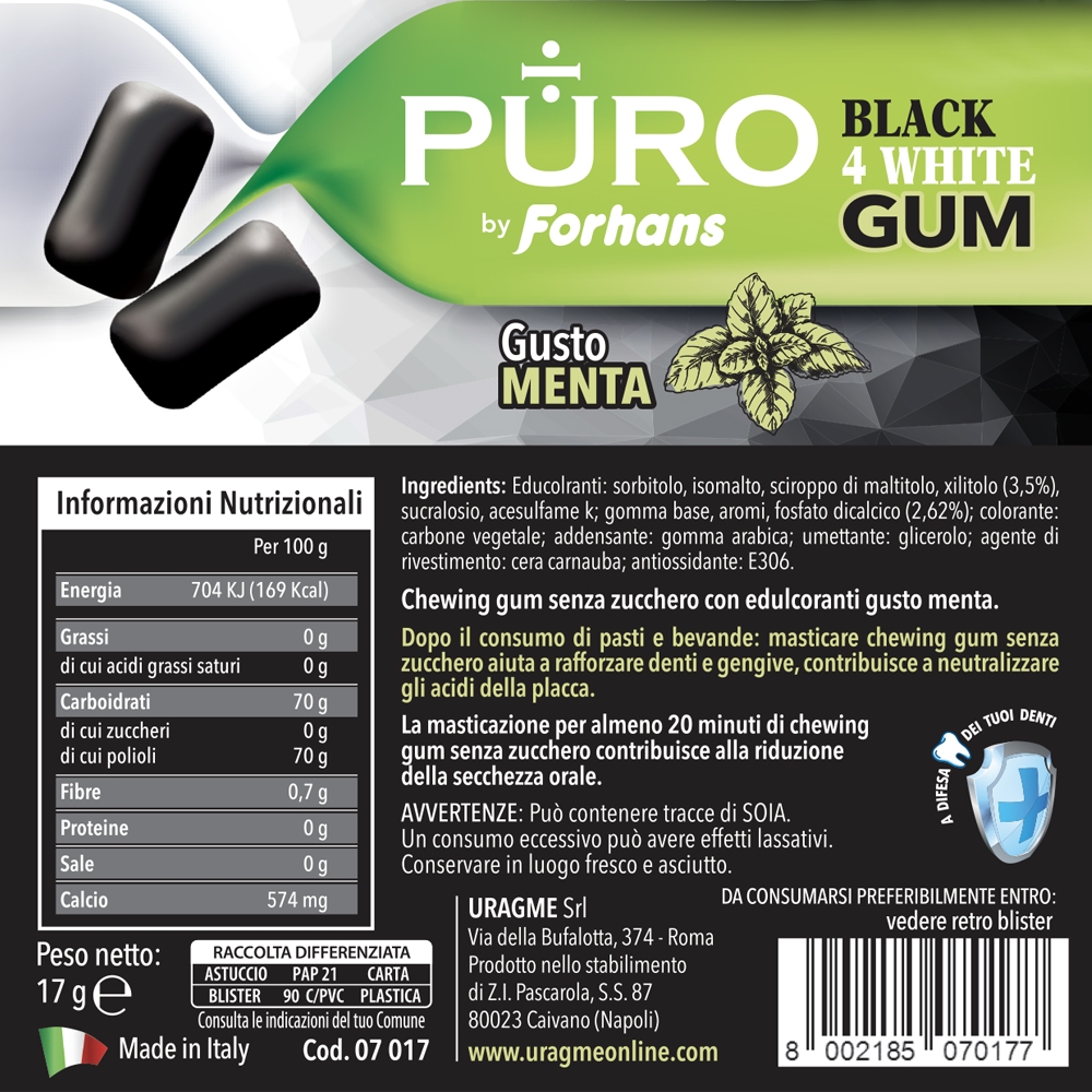 Forhans Gomme da masticare BLACK4WHITE - 12 gomme