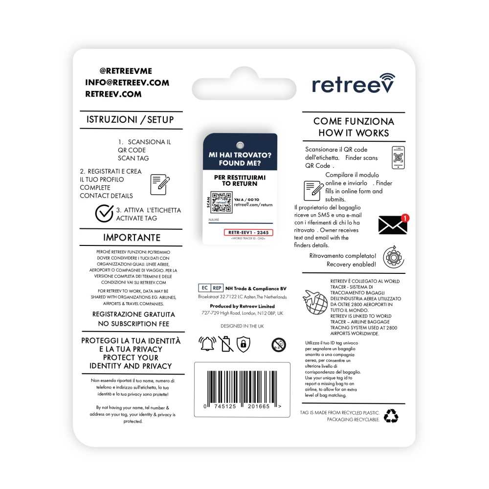 Retreev Smart Tag - Forhans My Luggage