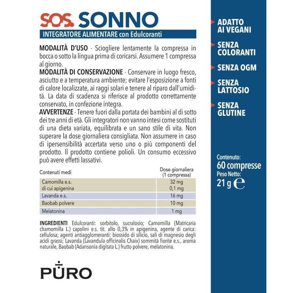 PURO SOS SONNO with Baobab 60 tablets